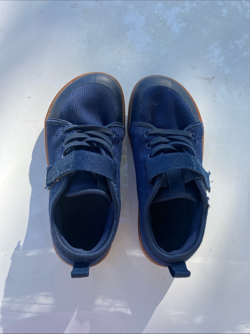 WHITIN Navy Blue Kids Sneakers with Hook-and-Loop Strap